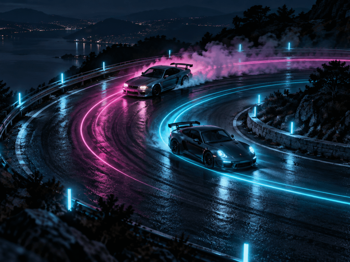 Drift or Grip: Two Ways Round the Same Corner